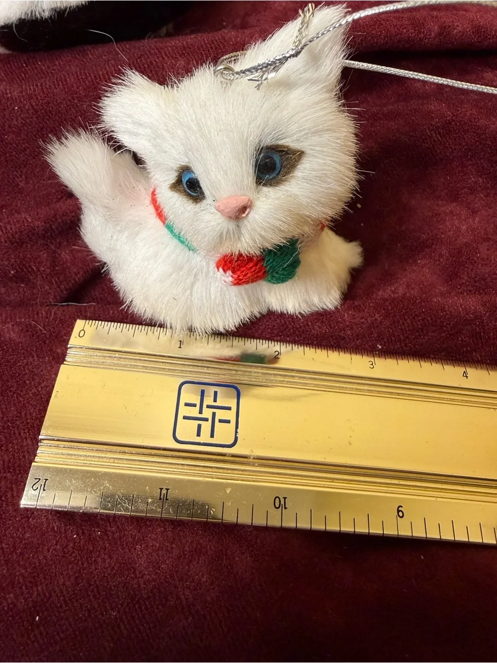 Faux Fur Realistic Kitten Ornaments Set of 4